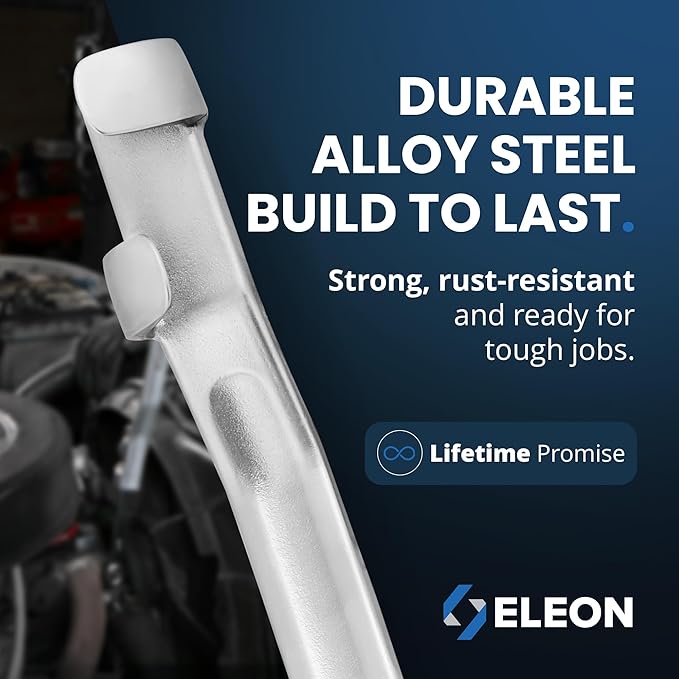 Eleon Rhino Wrench Extender Tool Bar - Extra-Long 15 Inch Wrench Extension for Maximum Leverage - Torque Multiplier with Non-Slip Gloves and Microfiber Towel - Solid Steel Tools (Extra Large)