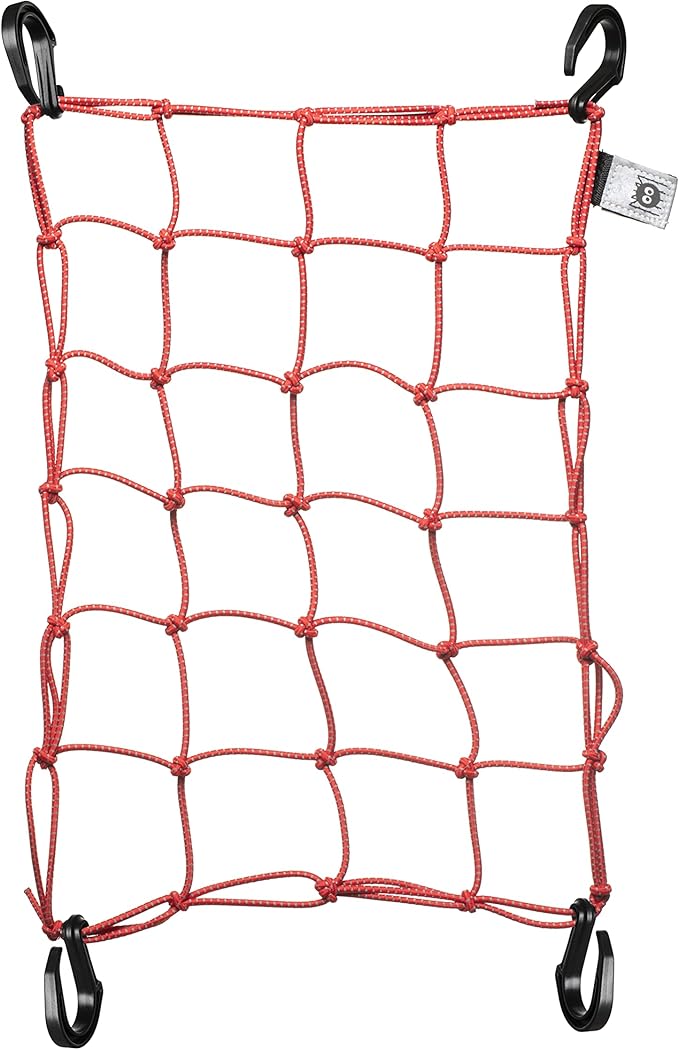 Portland Design Works Cargo Web - Reflective Cargo Netting for Bike Storage, Expandable Bungee Net with Hooks, Bicycle Accessories