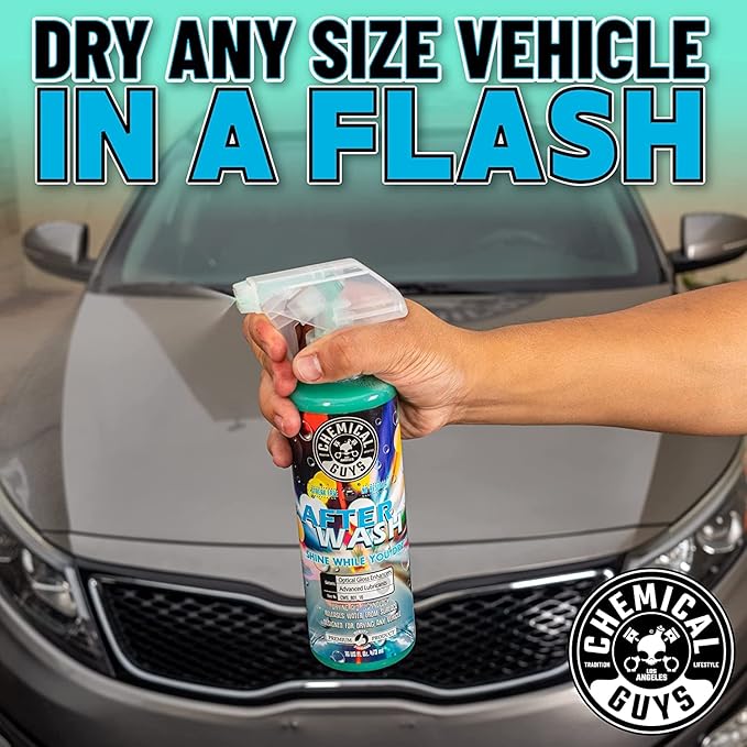 Chemical Guys CWS_101_16A Car Wash, Dry & Shine Bundle - Maxi-Suds II Foaming Car Wash Soap, 16 oz, Cherry Scent + After Wash Gloss Boosting Drying Aid (16 oz) (2 Items)