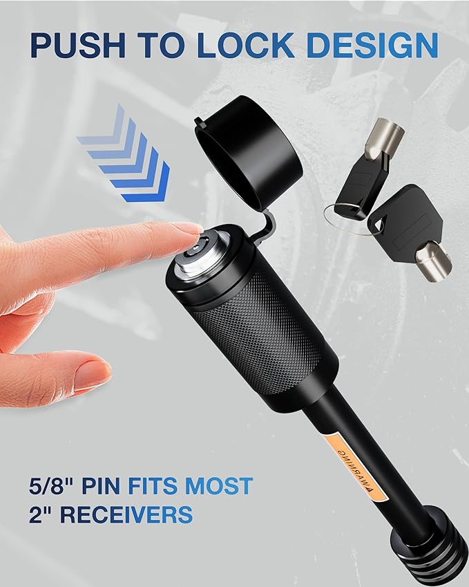 TOPICK Hitch Tightener & Trailer Hitch Pin Lock Set for 2" Hitches, Anti-Rattle Clamp & Secure Hitch Pin Lock Combo, Locking Receiver Hitch Pin, Trailer Hitch Accessories