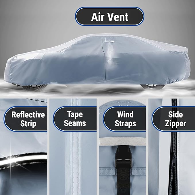iCarCover Fits 1964-1969 AMC Rambler American Car Cover Automobiles Form-Fit Padded Full Exterior Waterproof Automobiles Protection Covers