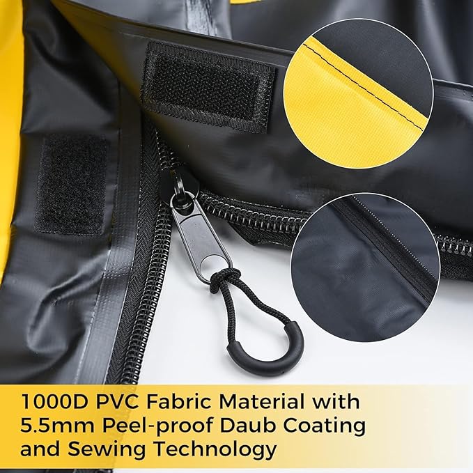 KYX 15 Cubic Feet Hitch Mount Vehicle Cargo Carrier Bag Car Pickup Truck 100% Waterproof, Anti-Tear 1000D PVC Fabric, Integrated Rain Curtain, Reinforced Straps (59" 18" 24")