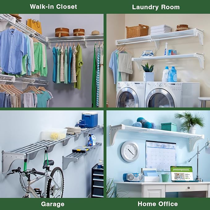 EZ Shelf Laundry Room Shelves (Silver, 40.5" -75")