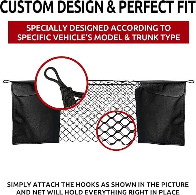 Envelope Style Front Trunk Mesh Cargo Net for Chevrolet Corvette Stingray 2020-2026 - Car Accessories - Premium Trunk Organizer and Storage - Vehicle Carrier Organizer for Chevrolet Corvette C8