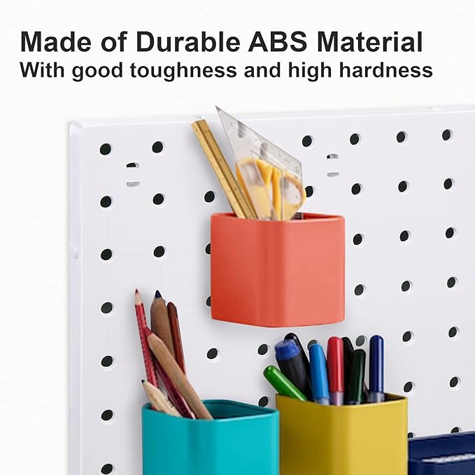 6Pcs Peg Board, Pegboard Wall Organizer Panels, White Pegboard Wall Mount, ABS Pegboard for Craft Room Garage Kitchen Workshop Garage, ABS Peg Boards Easy Installation (White)
