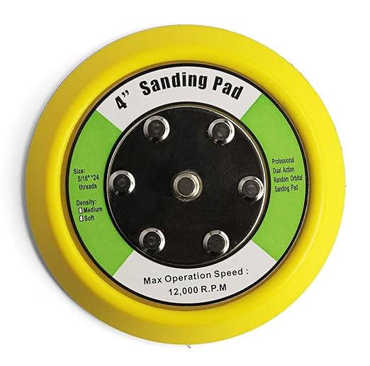 4" Hook and Loop Backing Pad 5/16"-24 Thread for Dual Action Car Polisher Sanding Polishing