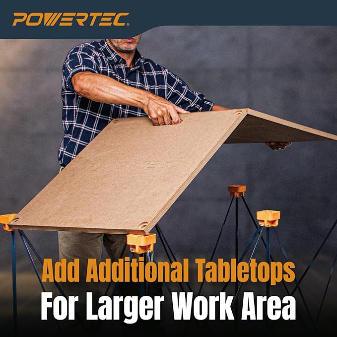 POWERTEC Arachni-Flex 24" x 48" Foldable Workbench Tabletop - Portable Work Surface with Quick-Insert Locks for Arachni Flex Collapsible Workstand, Perfect for Woodworking and DIY Projects (71931)