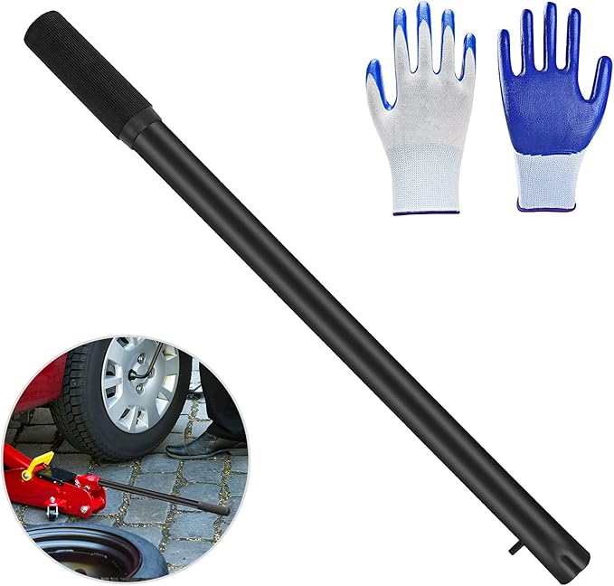 ANCKNE Horizontal Hydraulic Jack Handle 2 Ton, Jack Handle Replacement, with Rubber Gloves Automotive Car Jack Accessories Black