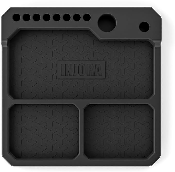 INJORA Silicone Tool Tray, Parts Tray Organizer with Tool Stand (160x160mm)