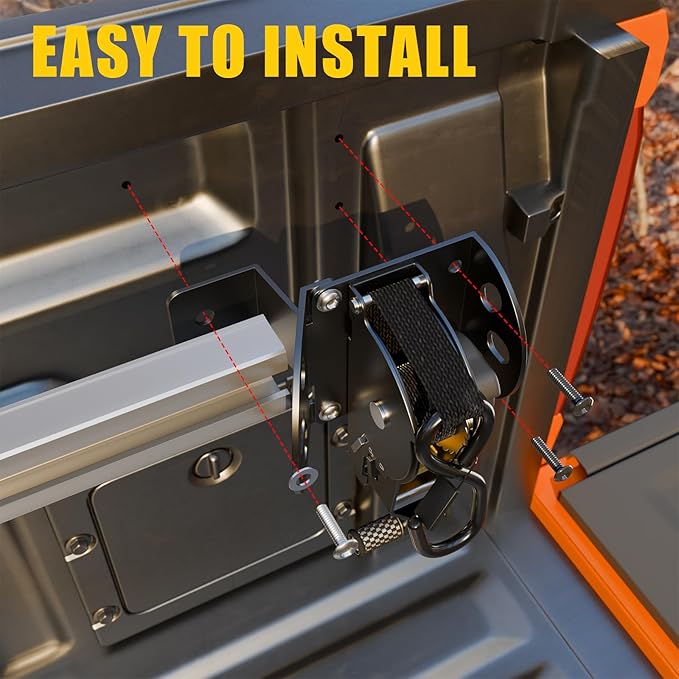 Retractable Ratchet Straps Compatible with 2022-2025 2026 Ford Maverick Retracting Straps Auto Retract Securing Strap Tie Down System 2PCS for 2024 Maverick Accessories