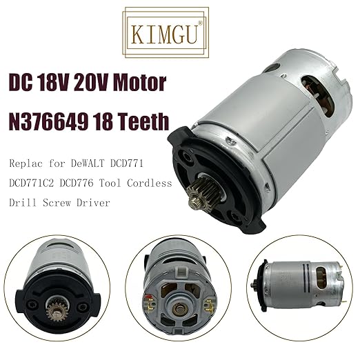 N376649 N210996 N279939 DC 18V 20V Motor 18 Teeth Replac for DeWALT DCD771 DCD771C2 DCD776 Tool Cordless Drill Screw Driver N294159 N362741 N440316