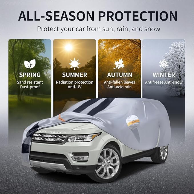 Multi-Layer Car Cover Custom Fit for Land Rover Range Rover Sport(2013-2026), 100% Waterproof All Weather for Automobiles, Gift with Towel, Heavy Duty Car Covers for Rain Sun UV Protector with Zipper