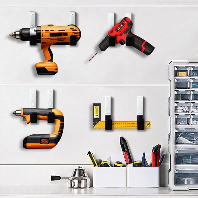 GeeWatom Heavy Duty Steel Garage Hooks,Garage Storage Utility Hooks,Anti-Slip Hanger, Tool Organizer,Steel Wall Mount Organizer, Garden Hose Hanger (Small-6PC)