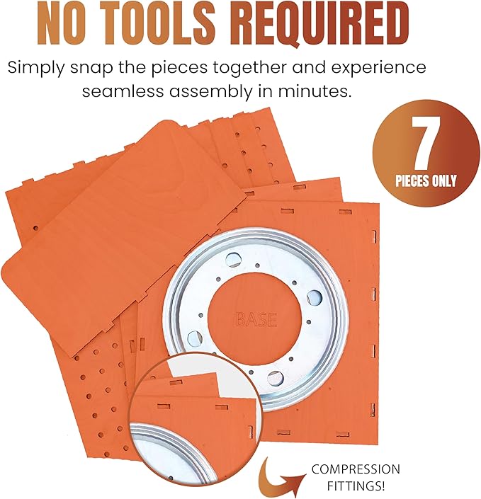 TORCHED DISPLAYS Rotating Display Stand | 22.5 x 16.76-inch | Rotating Organizer Wood Pegboard | Pegboard Display Stand for Craft Shows, Vendor Events, Jewelry, Accessories | Orange