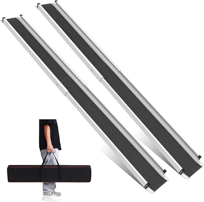 Wheelchair ramp 6FT, Lightweight, Retractable and Portable, can be Used for Wheelchair ramps, Comes with a Handbag