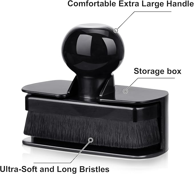 Large Car Tire Shine Applicator, Vegan Tire Shine Brush - Automotive Tire Dressing Applicator Brush with Storage Stand for Tire Detailing & Car Wash Kit, 3.6 Inch Length -2pcs (Black & Blue)
