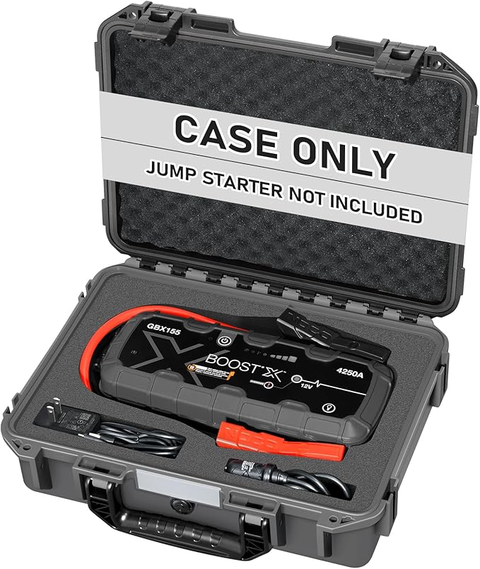 LOTOCASE Case for NOCO Boost X GBX155 & GB150 – Waterproof Hard Shell Carrying Case with Custom Pre-Cut Foam, Shockproof Protective Travel Box Compatible with NOCO GBX155/GB150 UltraSafe Jump Starter