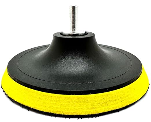 6" Hook and Loop Backing Plate for Soft Wool Polishing Buffering Pads, Backer Pad with 5/8”-11 (5/8 inch TPI), 6 inch Backup Pads for use with Angle Grinder or Drill – with Drill Adapter