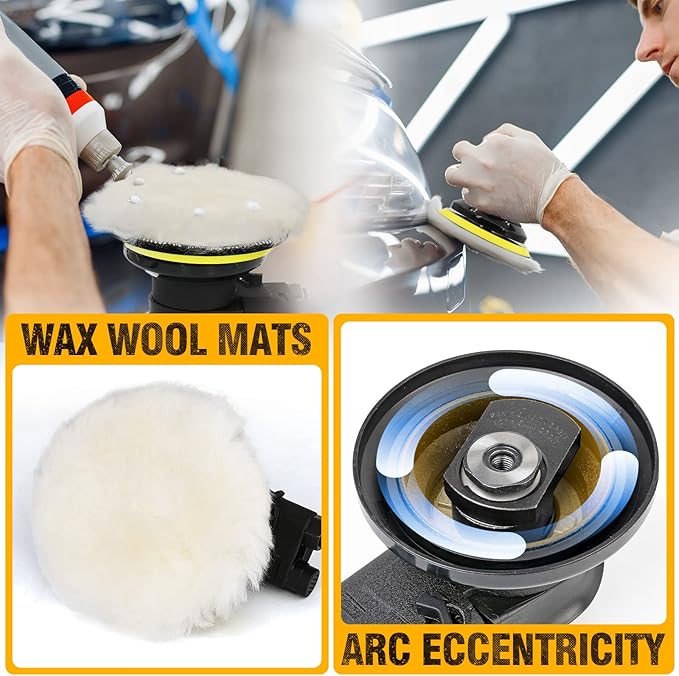 Autolock 6 Inches Air Random Orbital Sander, Pneumatic Palm Car Sanders For Wood Polisher Metal, Auto Body Work, Da Sanders, Dual-action Sander(1pcs)