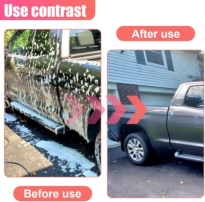 YoRise Car Wash Foam Gun, Adjustable Foam Cannon for Hose, Car Wash Sprayer with 6 Levels of Foams Concentration, Car Washing Soap Sprayer Connect to Any Garden Hose (Black)