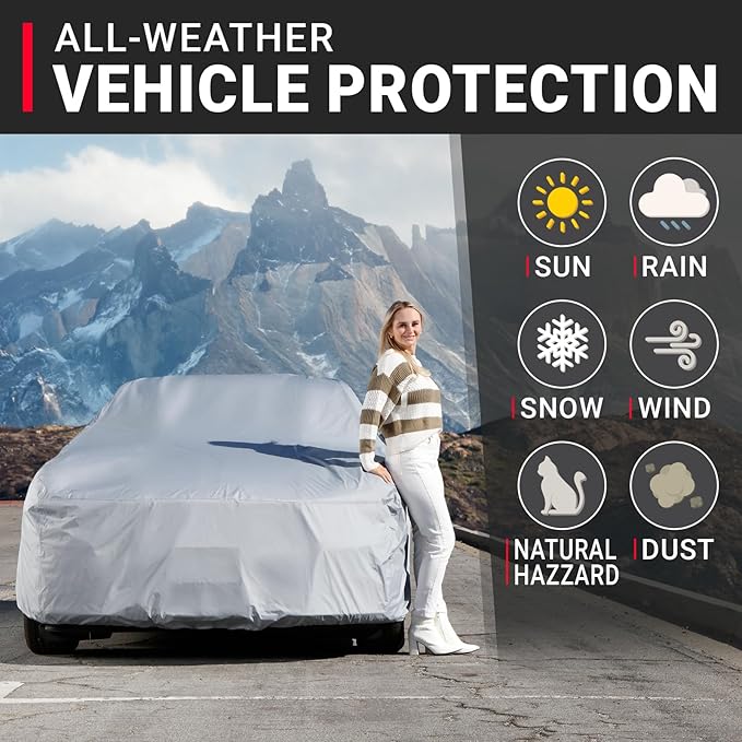 iCarCover Fits 1972-1975 Chevy Bel Air 4-Door Car Cover Automobiles Form-Fit Padded Full Exterior Waterproof Automobiles Protection Covers