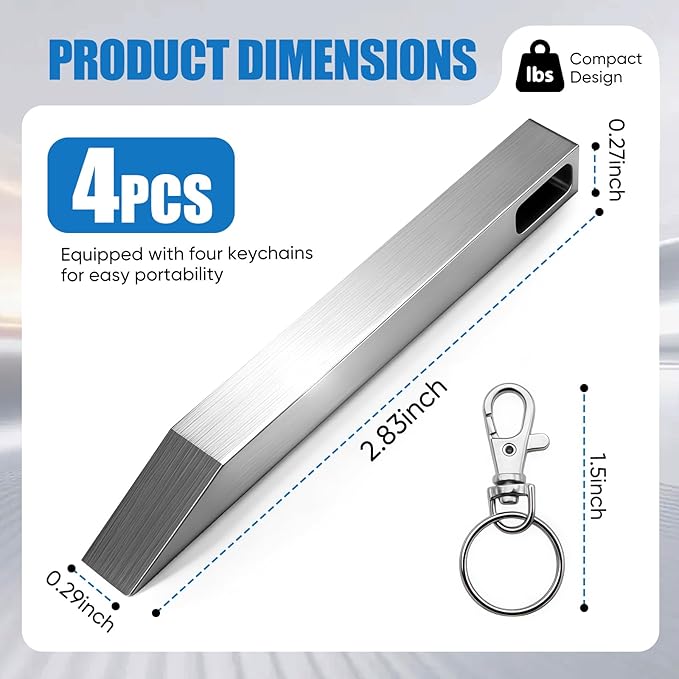 8‑PCS Stainless Steel EDC Pry Bar Keychain Set – Heavy‑Duty Multitool for Everyday Carry, Pocket Screwdriver, Bottle & Box Opener