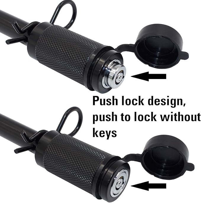 TowWorks 79633 Keyed Alike 5/8" Trailer Hitch Lock Set with Extra Long 3-1/4" Span, Double Safety Tow Hitch Receiver Locking Pin for Class III IV Hitches with 2" and 2.5" Receivers, 3-Pack