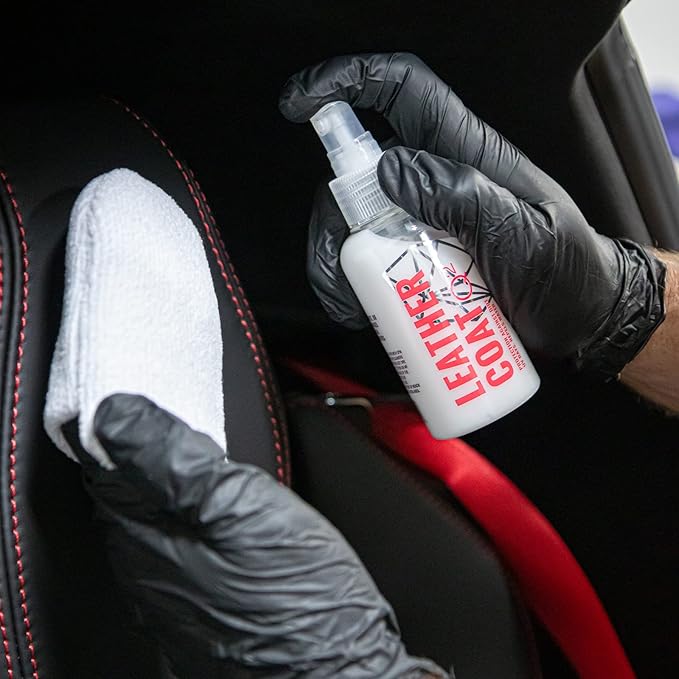 Gyeon Leather Coat Car Leather Protector Invisible Hydrophobic Ceramic Coating for Upholstery Interior UV Protection Stain Repellent Easy Dye Removal Durable Leather Shield Detailer