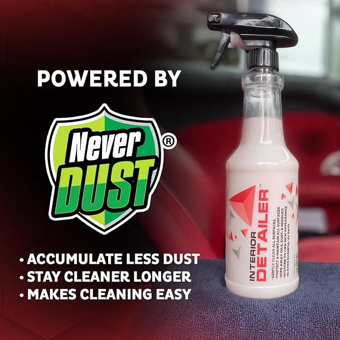 MAXL® Interior Car Cleaner Detailer Spray with NeverDust® Technology Formula (20oz, 1 Pack) - Repels Dust, Wipes Oil, Residue with Matte Finish for Leather, Dash, Trim & Screens - Safe on All Surfaces