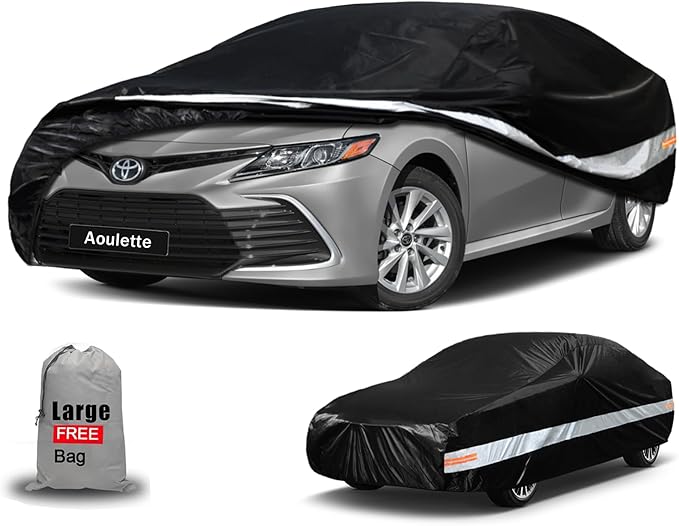 Toyota Car Cover Custom Fit for Toyota Camry/Solara, Waterproof Car Cover for Automobiles All Weather, Lightweight Full Exterior Cover Outdoor Sun Rain Dust Snow Wind Protection.