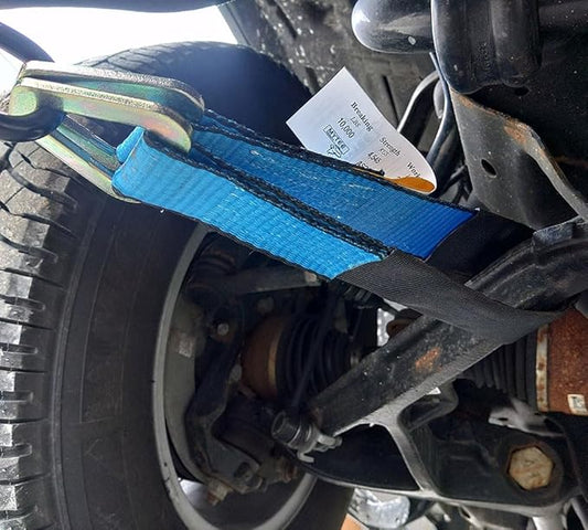 Mytee Products (4 Pack) 2" x 8' Ratchet Axle Straps, 24" & 36" HD Axle Straps for Car Hauler Tow Truck Wrecker