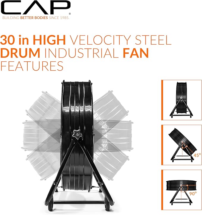 CAP Barbell 30'' High Velocity Heavy Duty Floor Fan – Ultimate Cooling Power for Gyms & Homes