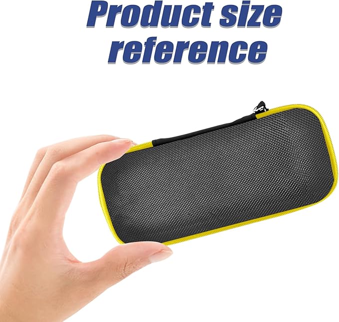 Storage Case Compatible with Portable Air Pump, 120 PSI Air Compressor, Car Tire Inflator Storage Bag for USB Cable, Air House, Connector and Accessories (Box Only)-Black&Yellow