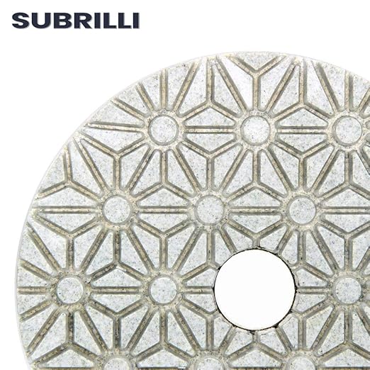 Dry/Wet 3 Step Diamond Polishing Pads 4" Sanding Discs Grit 3 for Granite Marble Concrete (3-Pcs)