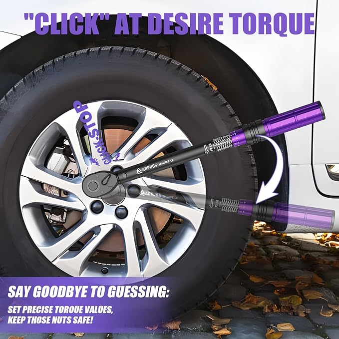 1/2 Inch Drive Click Torque Wrench,10-170 Ft-Lb/13.6-230.5 Nm, Dual-direction Adjustable Torque Wrench with Dual Range Scales, 72 Tooth, ±3% High Precision for Moto, Car Maintenance