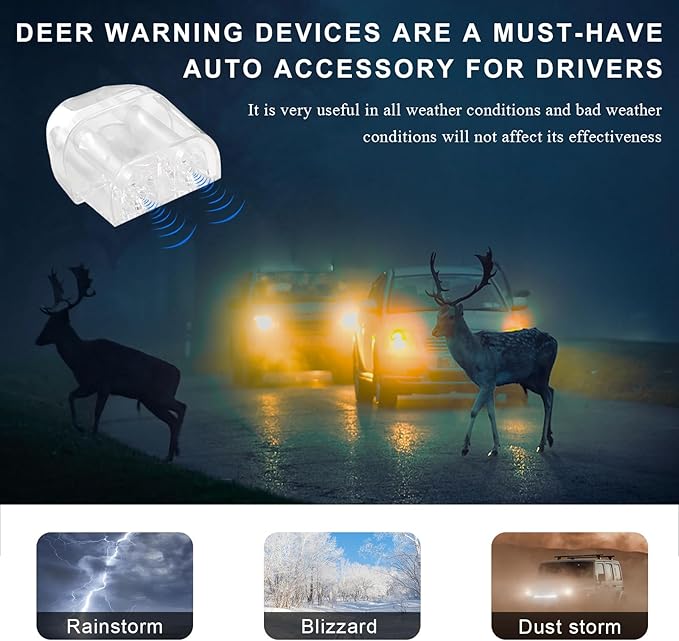 DXNQ 8 PCS Deer Whistles for Car, Avoid Collisions Deer Warning Devices with Adhesive Tapes, Universal Animal Alert Save Deer Whistles for Cars Trucks Motorcycles, Car Accessories (White)