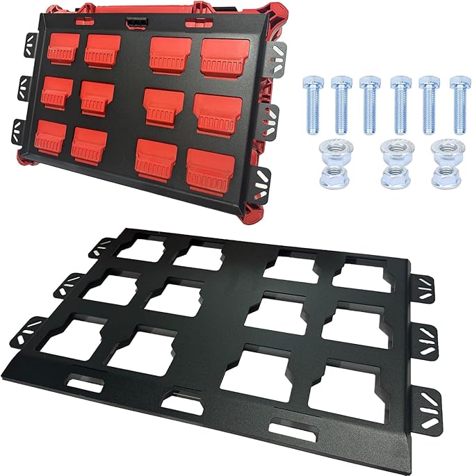 NyVoozy for milwaukee packout wall mount Packout Mounting Plate, Metal Base for Milwaukee Toolboxes, milwaukee mounting plate Wall or Floor Mount (1 Full Width)