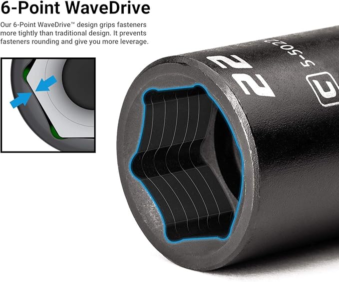 Capri Tools 3/8 in. Drive Semi-Deep Impact Sockets Set, SAE, 5/16 to 1 in, 12-Piece