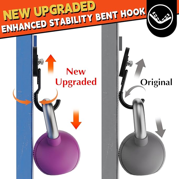 ULIBERMAGNET New Upgraded Garage Magnetic Hooks, 4 Pack Black Heavy Duty Large J Hooks with Magnet, Black Strong Anti-Slip Coating Magnet Hooks for Garden Tools, Ropes,Drill,Metal Cabinet,Pegboard