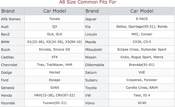 Compact SUV Car Cover with Red Reflective Strip Univeral Fit for Jeep Compass, Audi Q3/Q4, BMW X1/X2, Nissan Kicks Rogue Sport, Subaru Crosstrek Forester, Toyota Corolla Cross RAV4, CX5