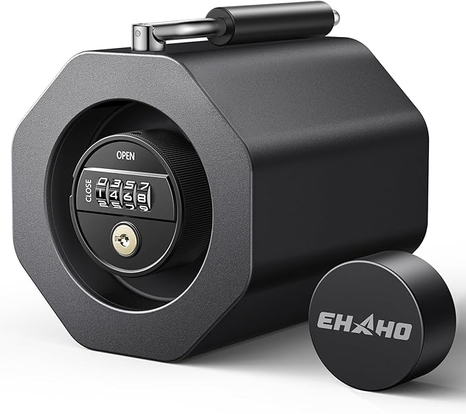 Ehaho 2 5/16" Anti-Theft Trailer Lock, Level 9 Security Combination Trailer Hitch Locks with Handle, Heavy Duty Coupler Lock for RV, Boat, Trailer