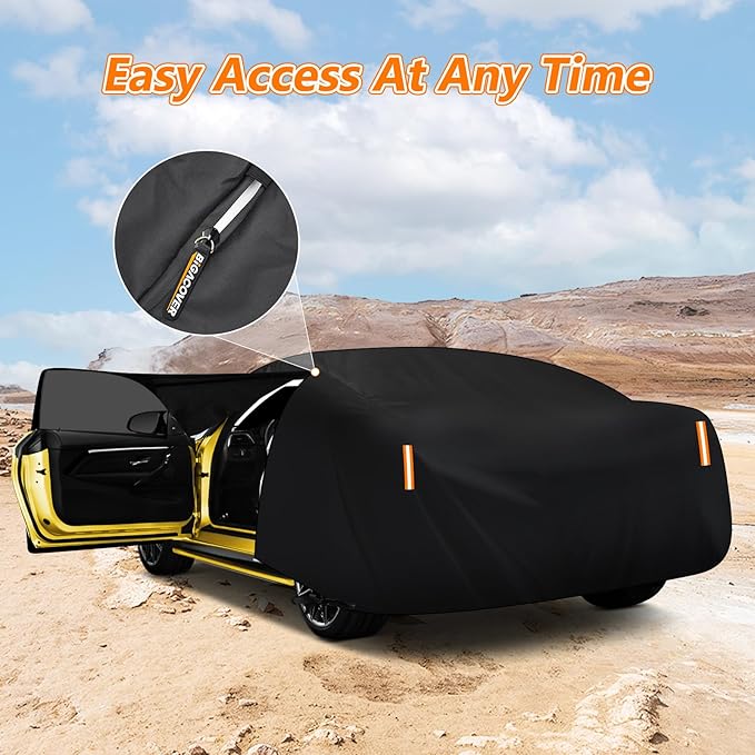 Car Cover for Chevrolet C10 C20 K10 K20 1960-1991, All Weather Waterproof 420D Oxford Cloth with Cotton Lining, Outdoor Car Cover with Windproof Straps, Heavy Duty Sun Rain Snow Protection