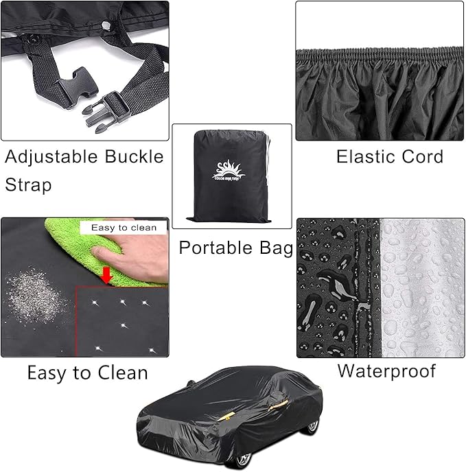UV Protection Car Cover Windproof Dustproof Scratch Resistant Outdoor Universal Full Car Covers… (Fit SUV-Length ( 189-200 inch ))