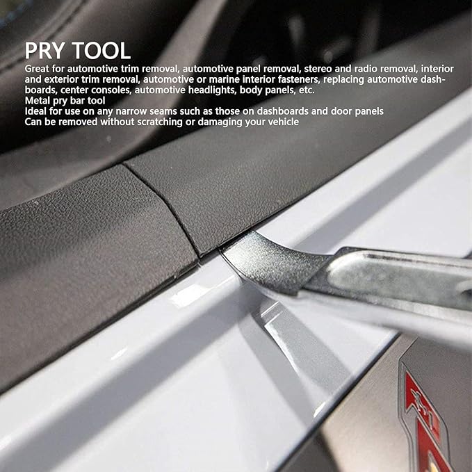 4140 Metal Pry Bar Tool, Pry Bar Trim Removal Tool Interior Trim Removal Kit Pocket Mini Pry Bar Car Door Panel Removal Tool
