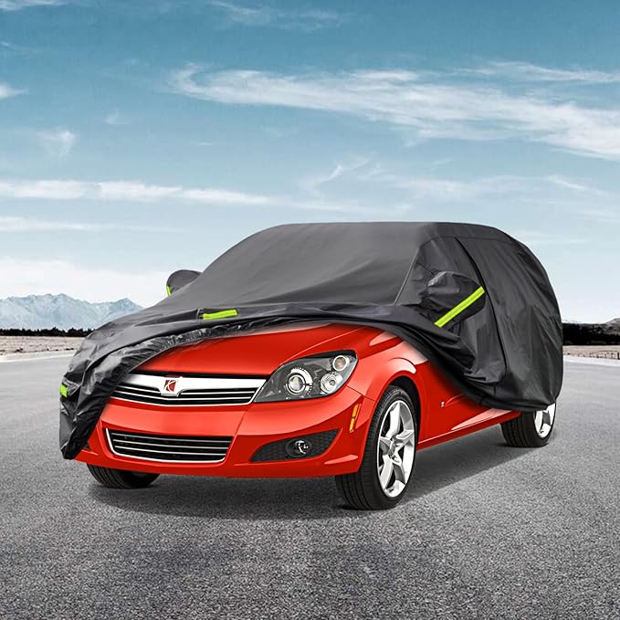 Kaugung 7 Layers Car Cover Custom Fit Saturn Astra (2007-2010), Waterproof All Weather Resistant Outdoor Indoor Sun Rain Dust Snow Protection.(USA Warehouse,Within 3-7 Days) Black