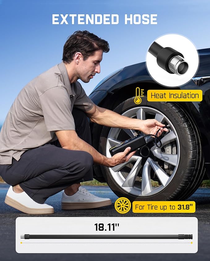 Fanttik X8 APEX EV Tire Inflator Portable Air Pump, 2X Faster Inflation, 150PSI Cordless Air Compressor with Powerful Battery, Fits Electric Cars, Cars, Bikes, Motorcycles, Balls, Deluxe Package