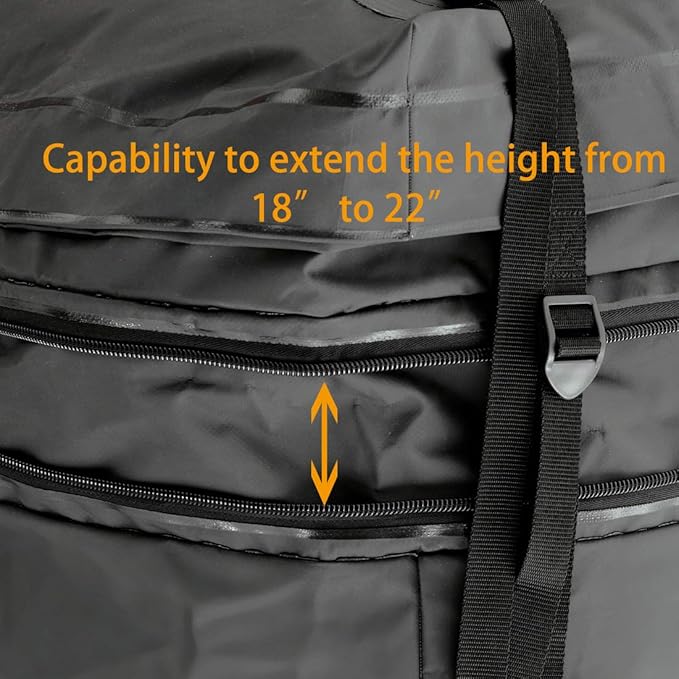 CZC AUTO Expandable Hitch Cargo Carrier Bag 9.5 cu. ft Extends to 11.6 cu. ft, Waterproof/Rainproof/Weatherproof, for Car Truck SUV Vans' Hitch Trays Hitch Baskets, Safe Steady Durable Soft Black