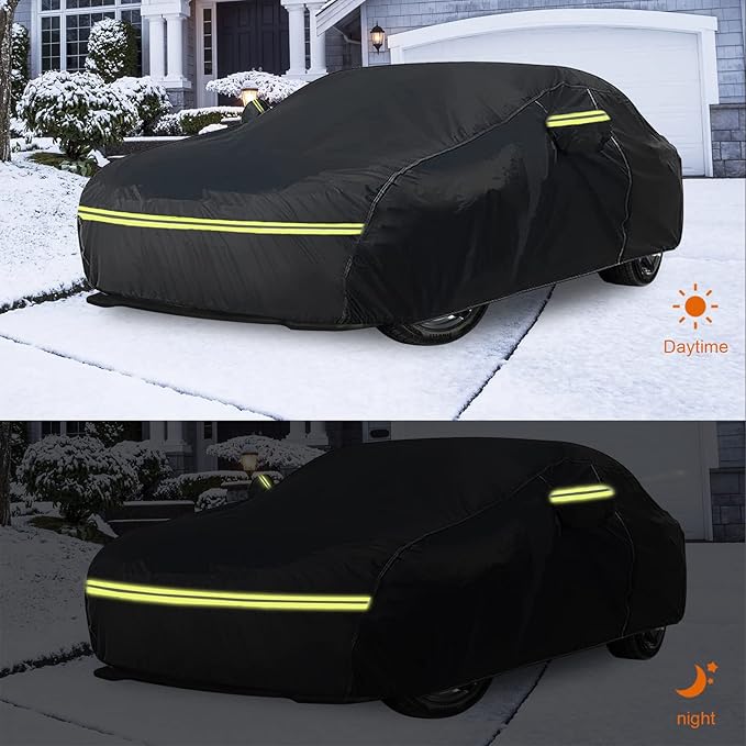 Waterproof Car Cover Replace for 2005-2025 Lexus IS250 IS250C IS300 IS350, 6 Layers All Weather Custom-fit Car Covers with Zipper Door & Windproof Bands for Snow Rain Dust Hail Protection (is)