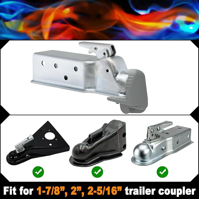 ROMON Yellow Trailer Hitch Locks with Keys, Universal Size Fit 1-7/8", 2", and 2-5/16" Coupler, Adjustable Heavy Duty Steel Trailer Tongue Lock for Boat, Trailers and RV, Anti-Theft Hitches, 1 Pack