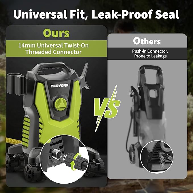 Pressure Washer, 4800 PSI Power Washer with 4 Lockable Wheels, Steel Wand, 4 Quick Connect Nozzles, 500ml Foam Cannon, High Pressure Washer for Decks/Driveways/Cars Cleaning